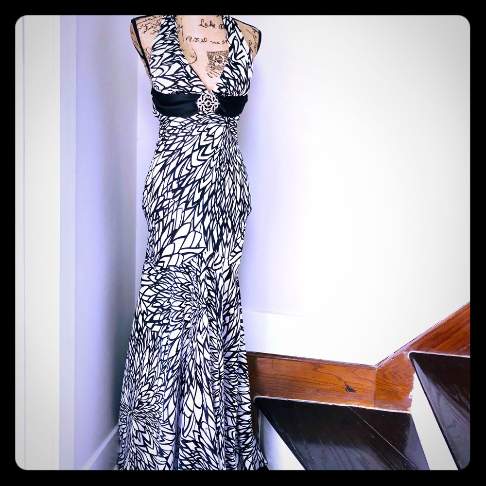 Niki Lavis Mermaid Satin Maxi Dress Size 4/5
